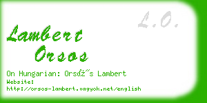 lambert orsos business card